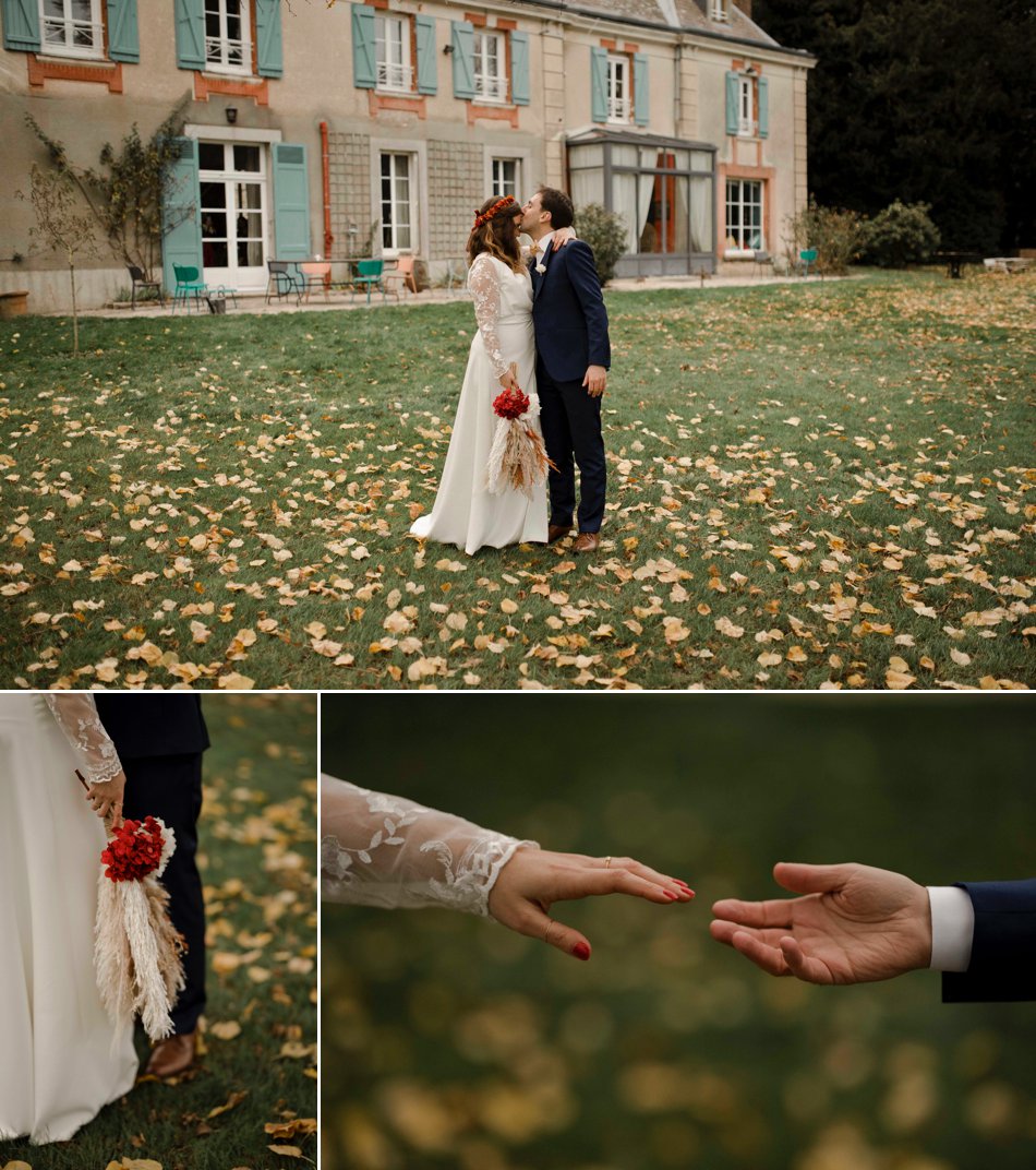 Photos de couple mariage en automne