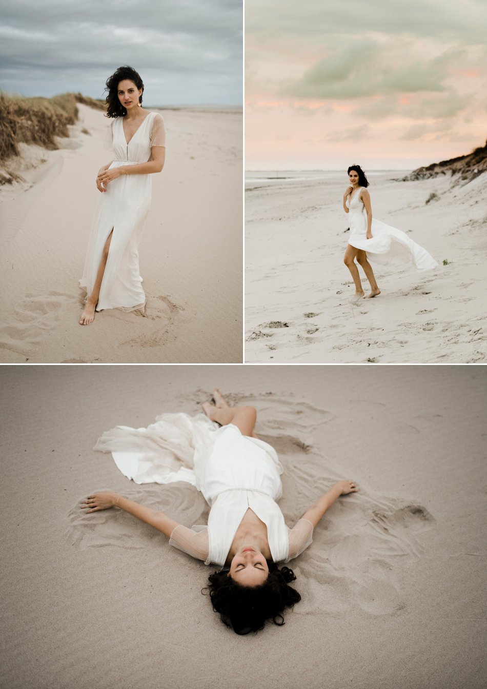 Robe de mariée dans le sable