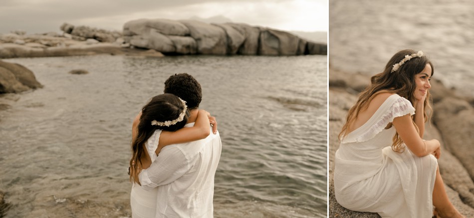 Mariés au bord de la mer en Corse Lumio
