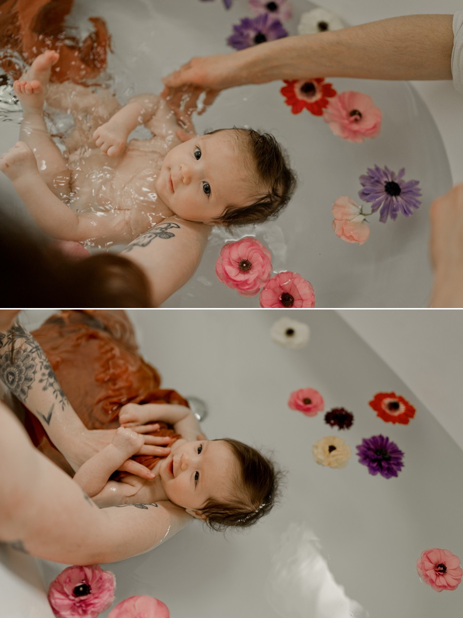 bain de bébé fleurs Normandie