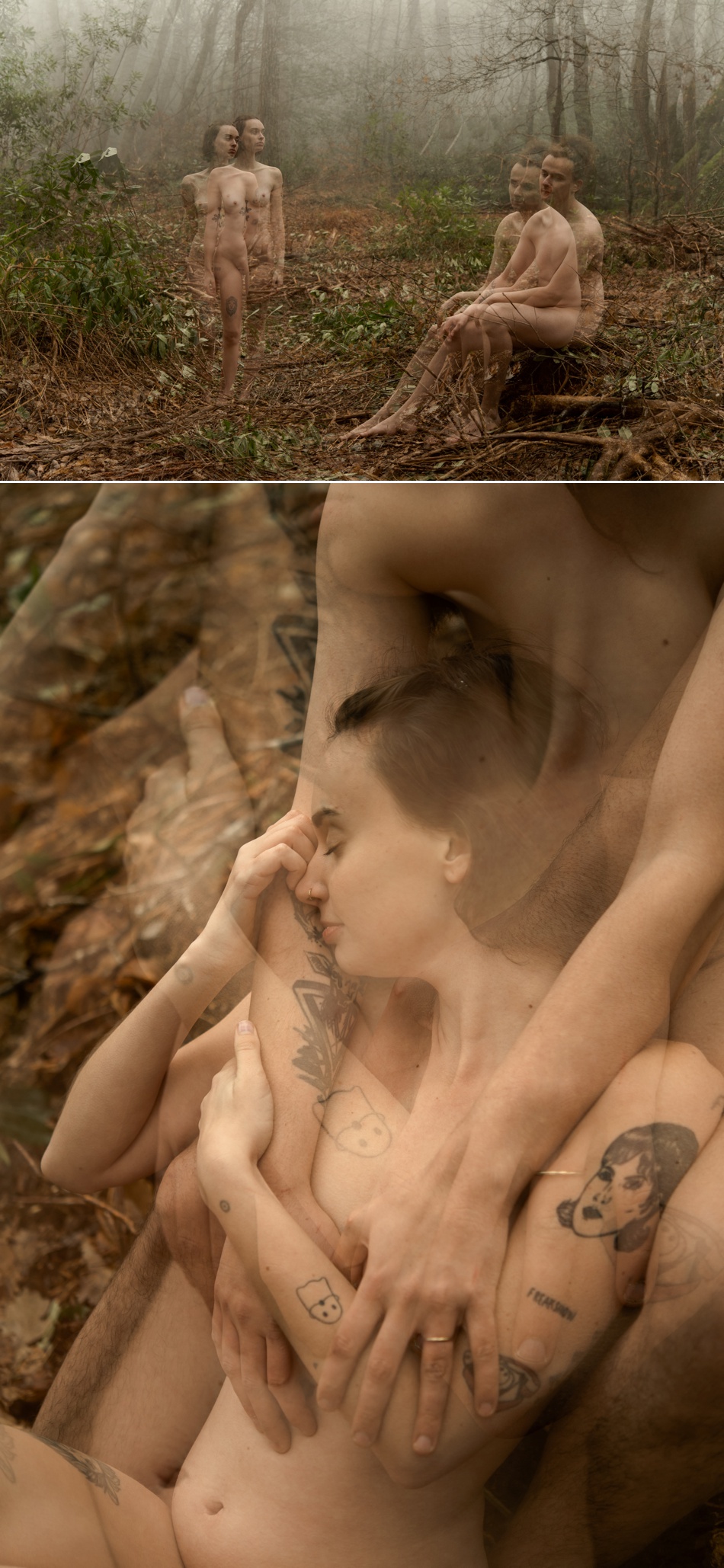 couple nu dans les bois photos