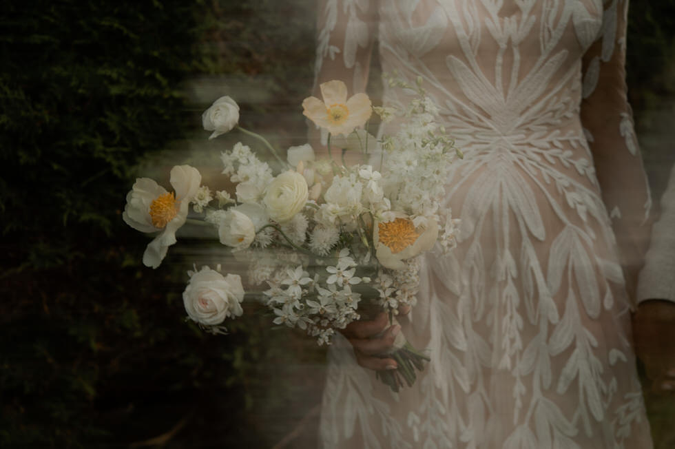 detail bouquet de mariée destructure