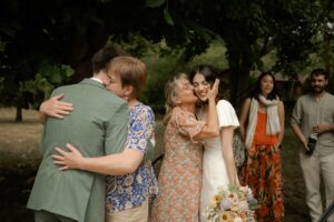 Photographie de mariage avec les mamans
