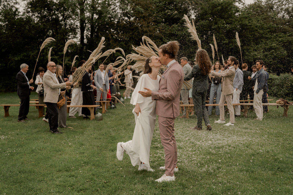 Mariage fleurs de pampa