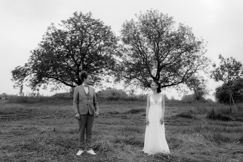 Photo noir et blanc mariage